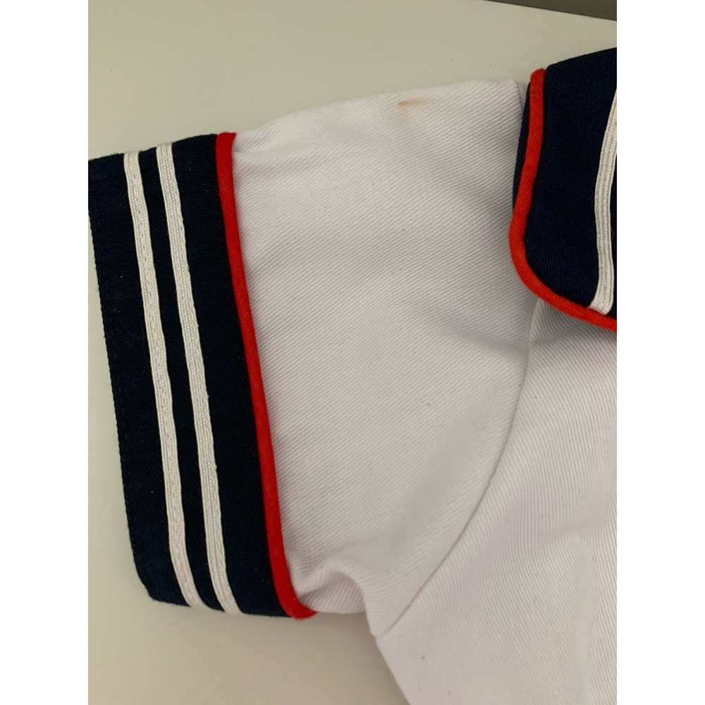 Vintage 1960s Outfit Sailor Suit White Navy Blue Collar Toddler Size 4T Romper - Picture 5 of 8